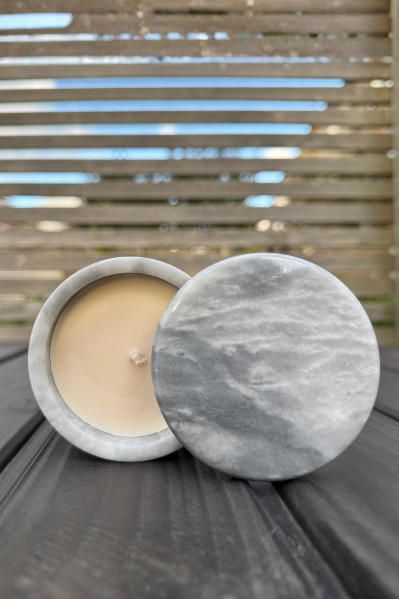 Lavender Marble Candle