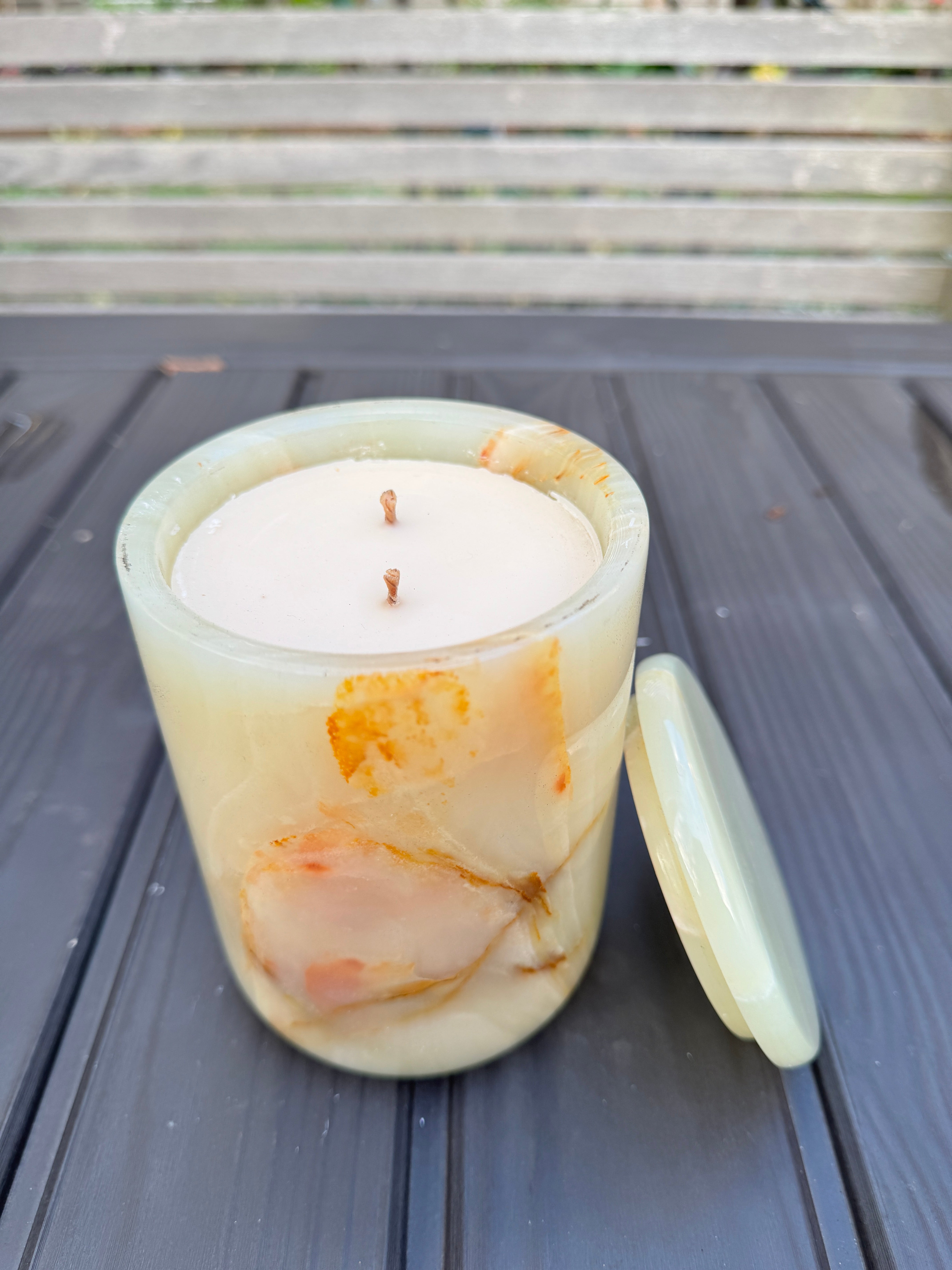 Green Onyx Candle